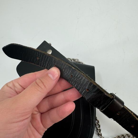 L & M Highlander black leather Sporran Belt Bag - Picture 9 of 16